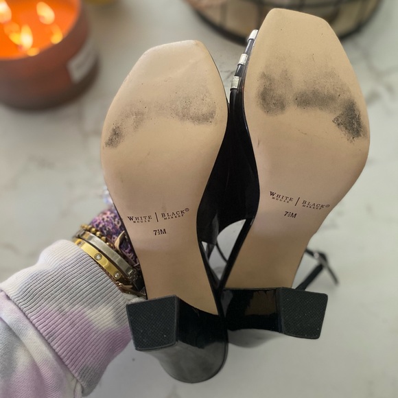 White House Black Market | Stacked Heel Peep Toe - Picture 6 of 6